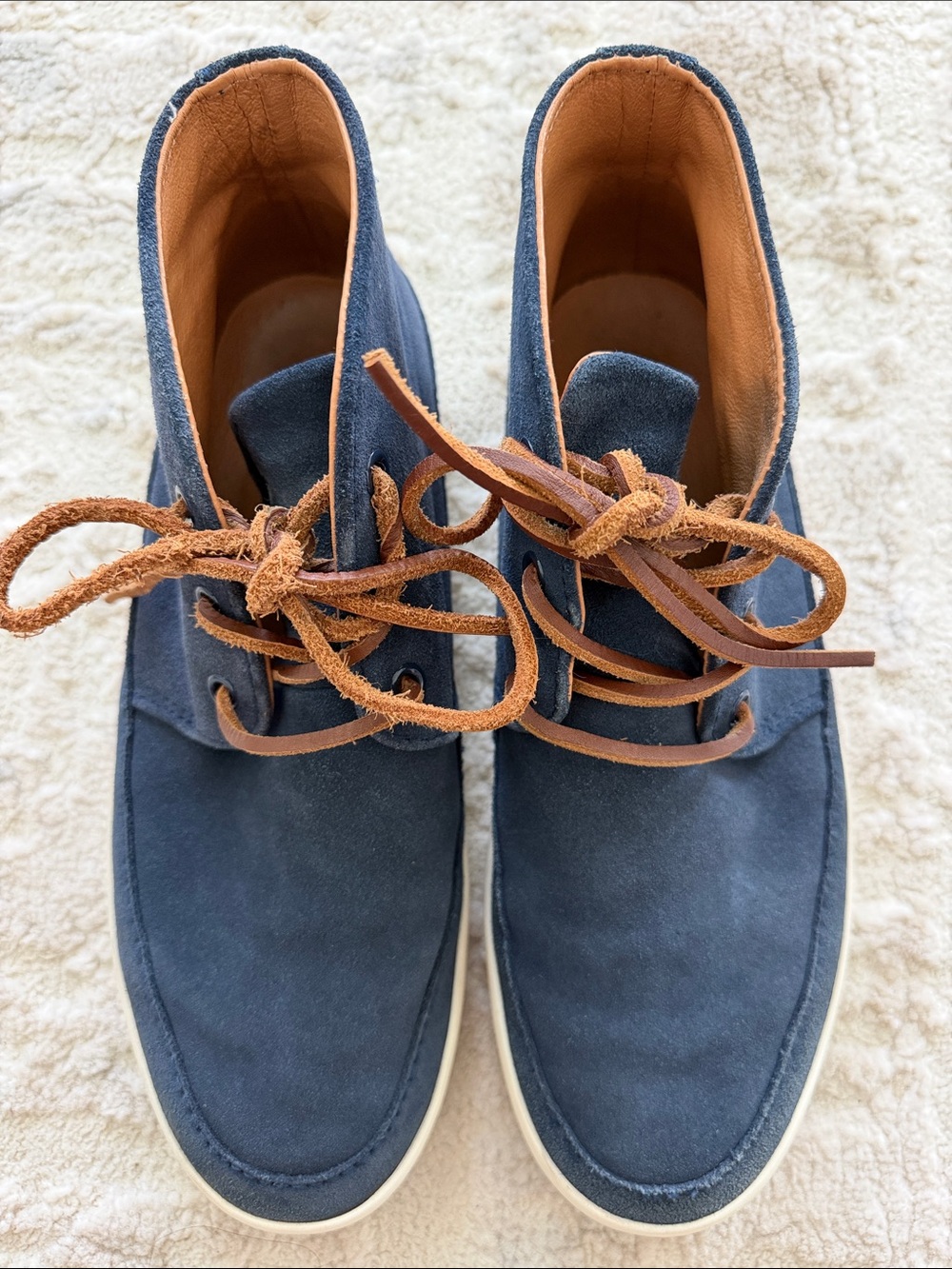Polo by Ralph Lauren Navy Suede Chukka Boots with Brown Laces